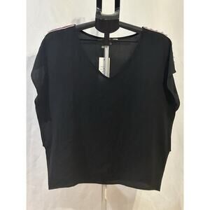 NWT Version Feminin Black Blouse Women's size M